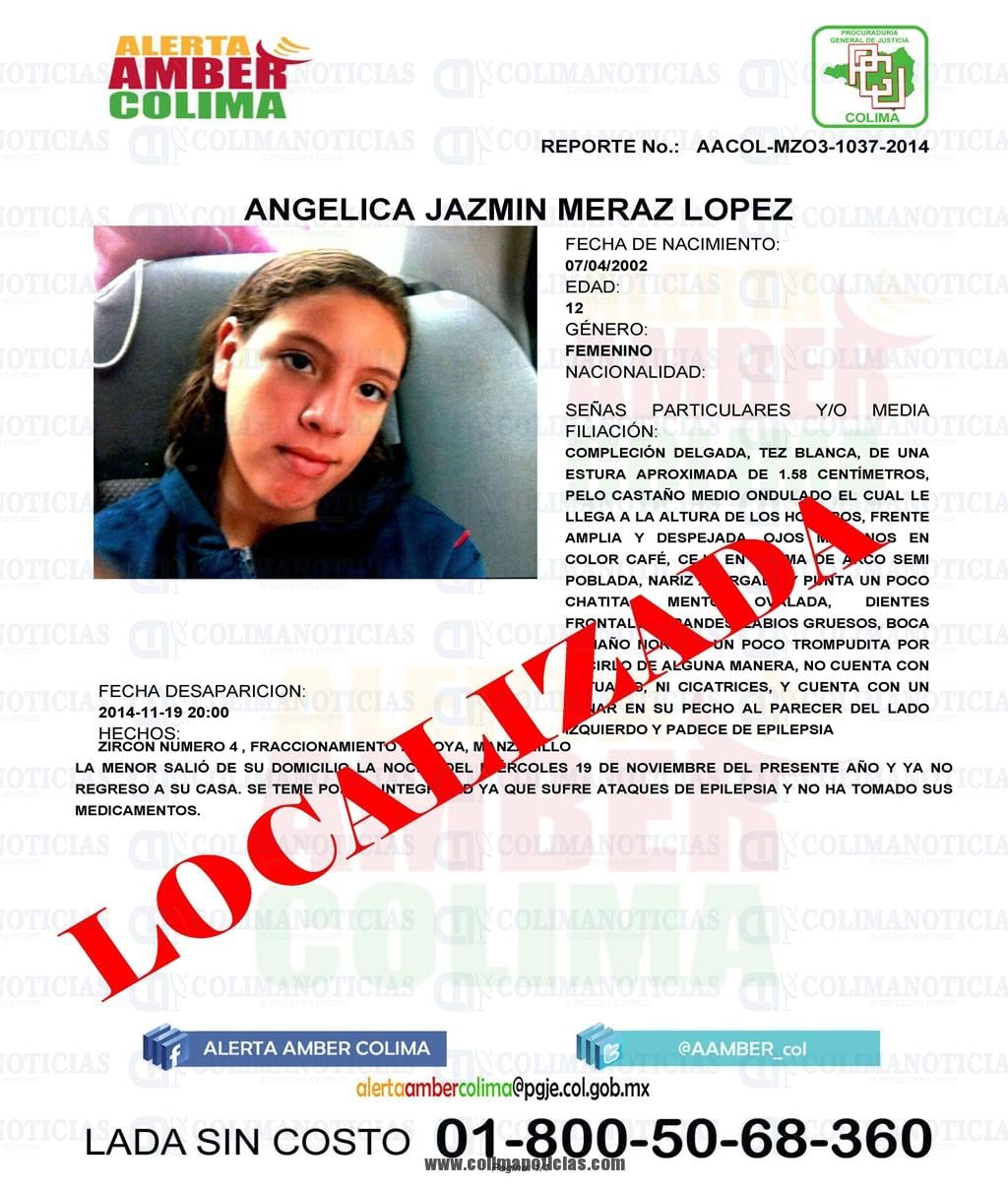 ANGELICA JAZMIN MERAZ LOPEZ LOCALIZADA