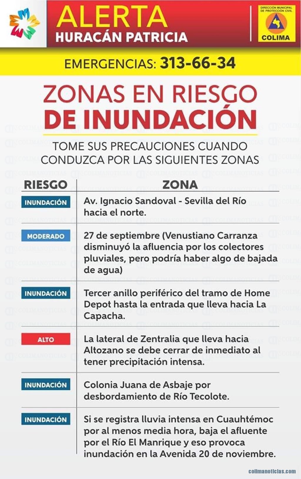 Conoce las zonas de riesgo en la capital de Colima Colima Noticias