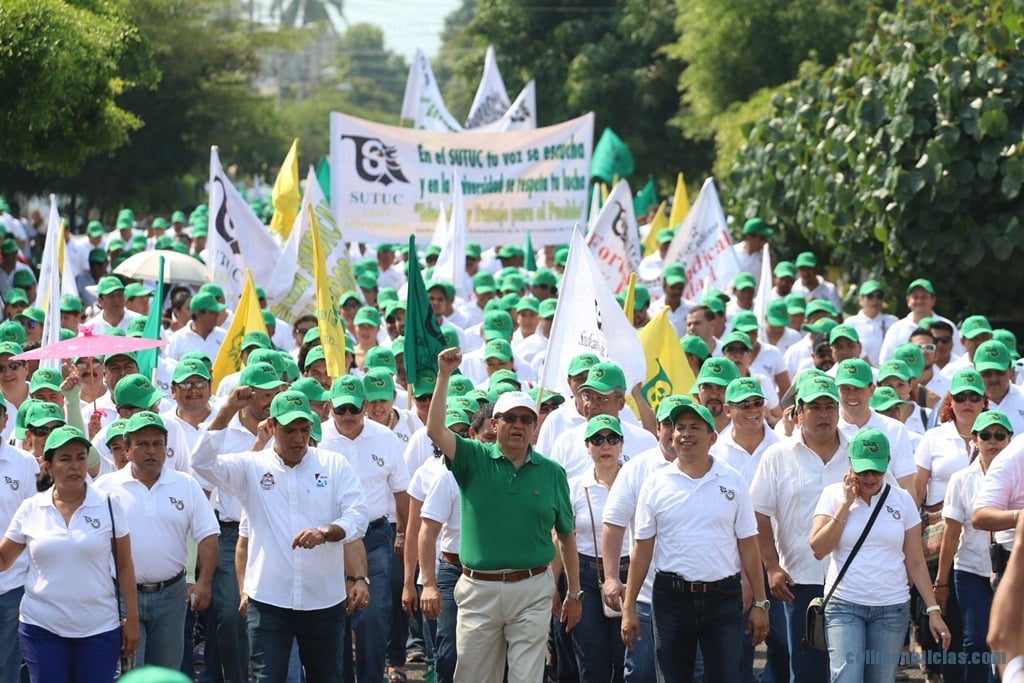 Festejan con marcha 35 años del SUTUC, PRINCIPAL