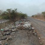 Basura en carretera San Miguel del Ojo de Agua