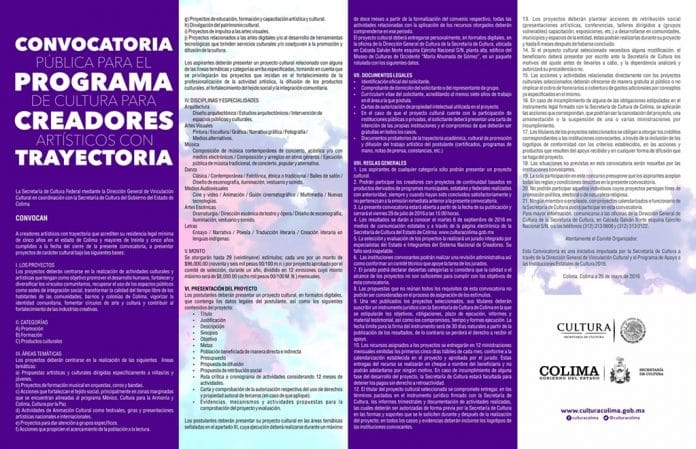 Convocatoria Creadores con Trayectoria