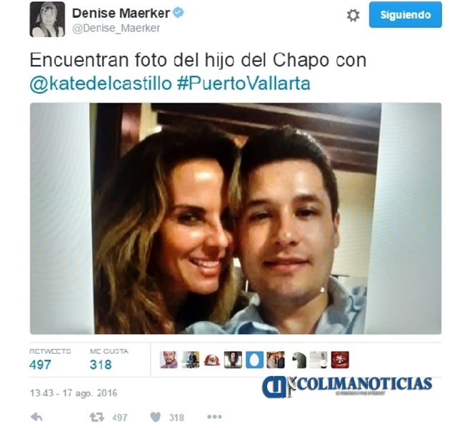 Difunden foto de Kate del Castillo con hijo del ‘Chapo’ Colima Noticias