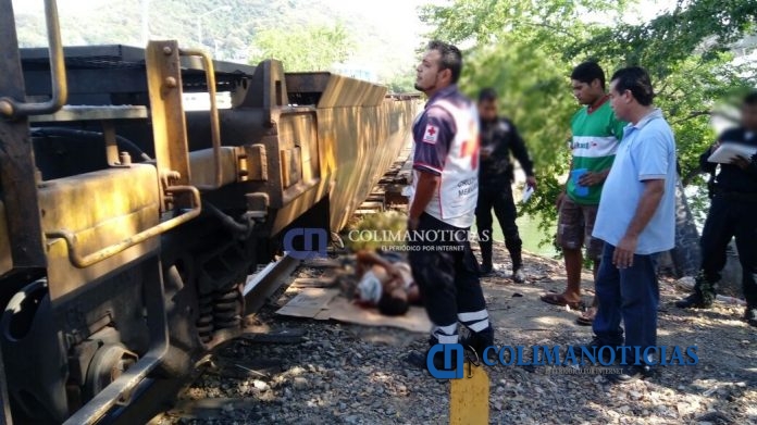 Cercenado por el tren de carga en Manzanillo