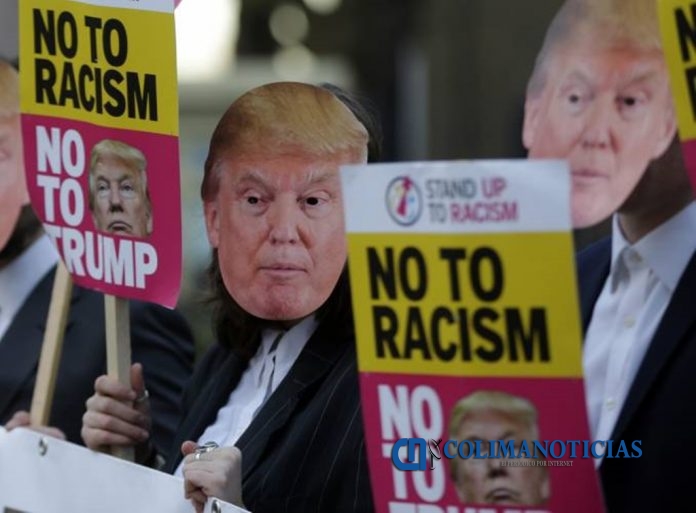 manifestantes en investidura de trump