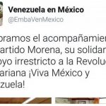 Venezuela borra tuits de agradecimiento a Morena1