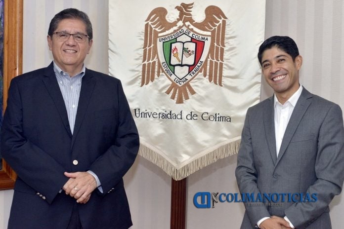 Rector Eduardo Hernández y cónsul de Colombia en Guadalajara Álvaro Ávila