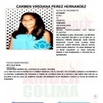 alerta AMBER de Carmen Viridiana Pérez Hernández