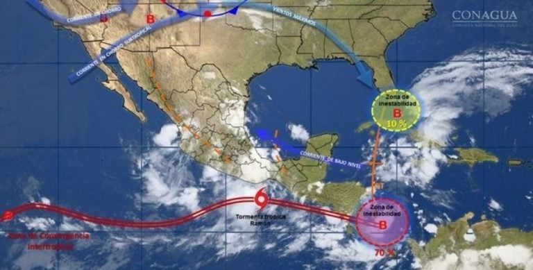 Posibilidad de lluvias en Chiapas, Oaxaca y Guerrero por TT “Ramón”