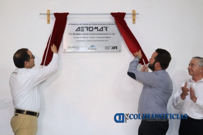 Devela JIPS placa por 25 aniversario de Aeromar en la entidad