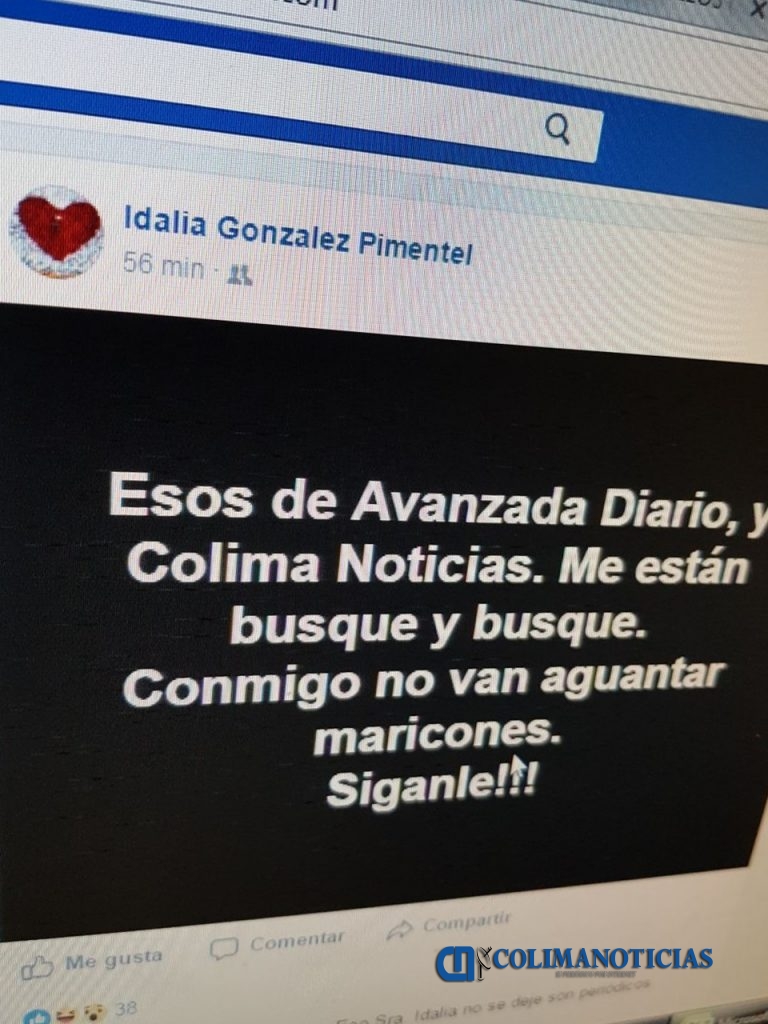 Amenaza Idalia González a dos medios de comunicación, entre ellos CN COLIMANOTICIAS