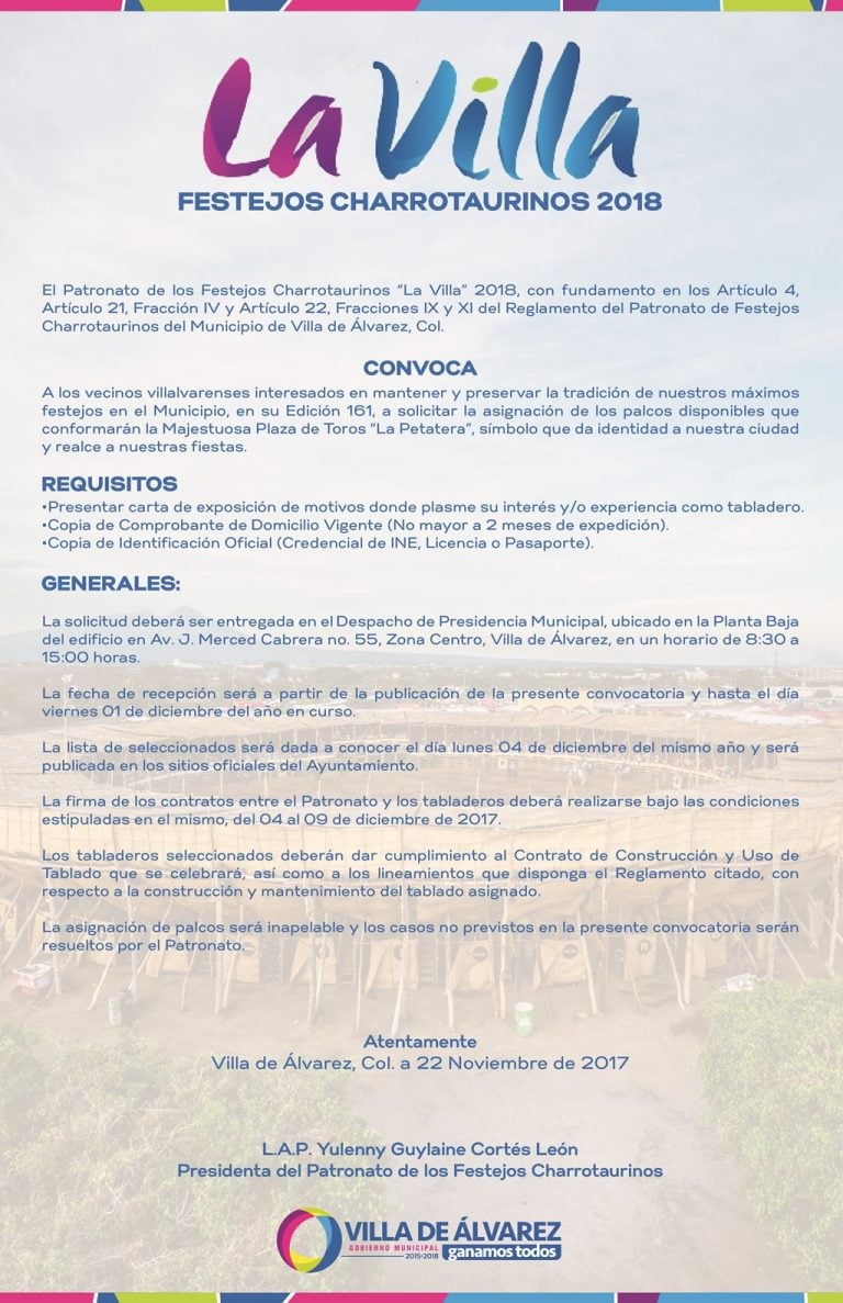 Lanza Patronato Convocatoria para tablados de La Petatera