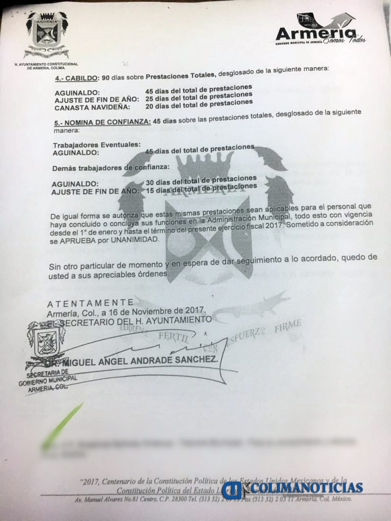 Se despachan regidores de Armería con aguinaldazo de 174 mil pesos