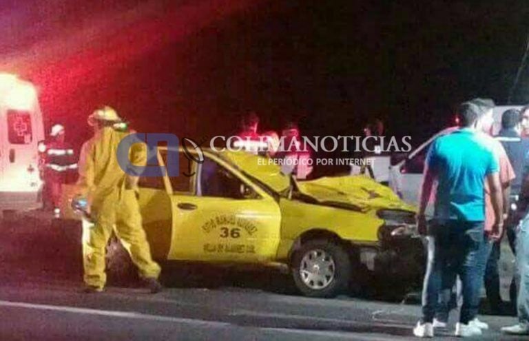 Taxista y pasajero lesionados al chocar contra un semoviente sobre el libramiento sur de esta ciudad