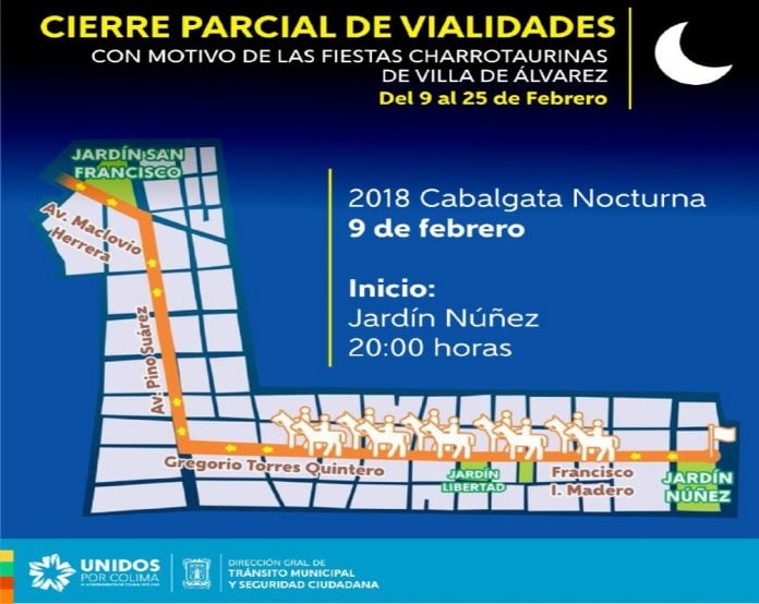 vialidad cabalgata charrotaurina colima