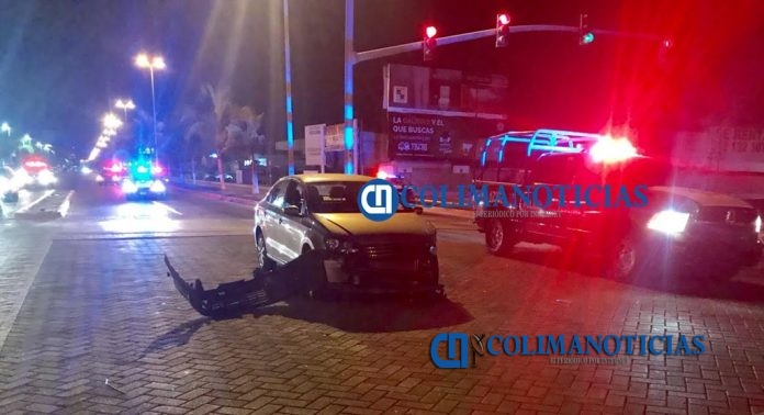 Tres lesionados deja choque entre taxi y particular en la madrugada