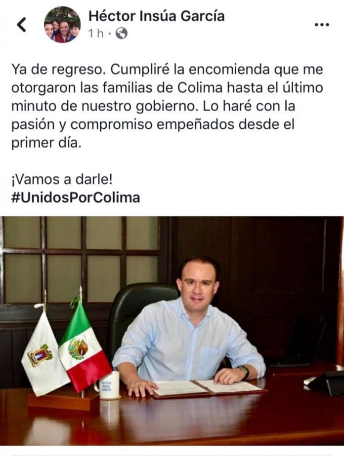 REGRESA insua al ayto de colima