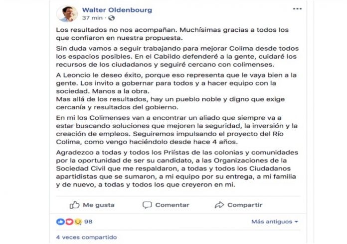 walter reconoce triunfo de locho