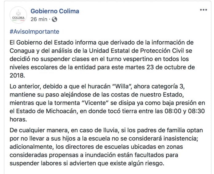 anuncio clases martes 23