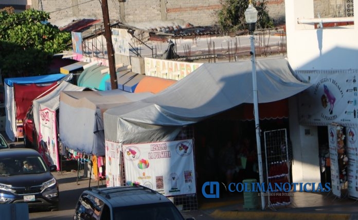 comercio ambulante en el centro tecoman