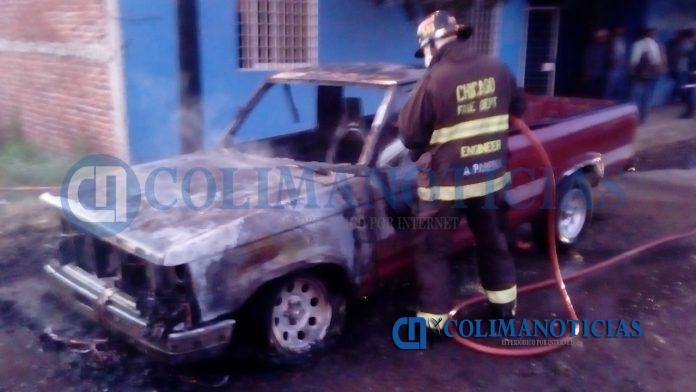 Reportan incendio de camioneta en El Trapiche