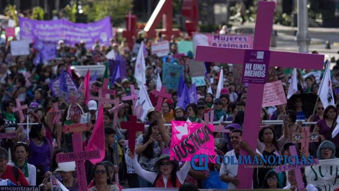 Marcha de mujeres en la Ciudad de México, en noviembre de 2018