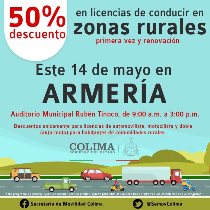 DESCUENTOS EN LAS LICENCIAS DE CONDUCIR EN ARMERIA
