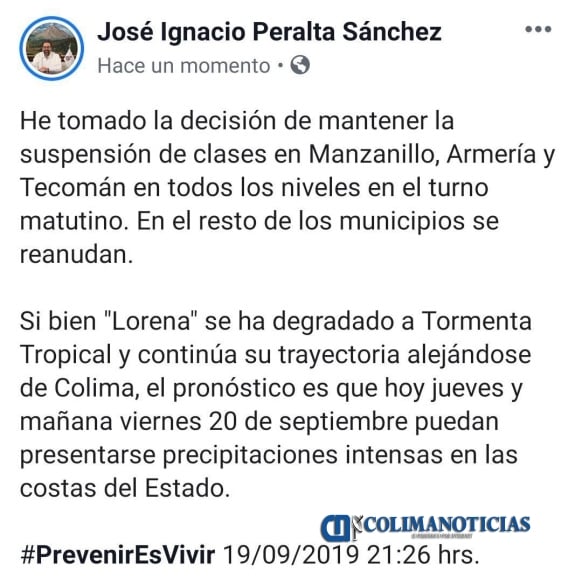 gobernador aviso clases