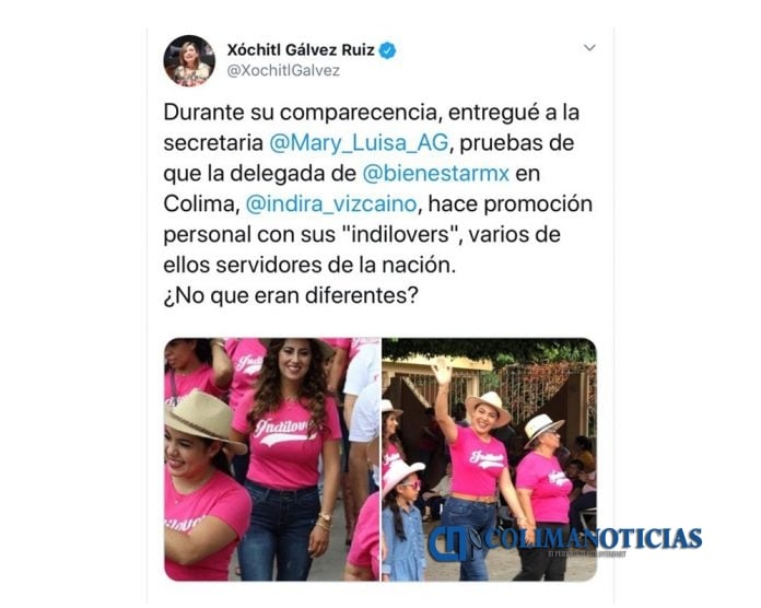 Senadora Gálvez Ruiz entrega pruebas a Secretaría de Bienestar de presunta promoción personal de Indira Vizcaíno