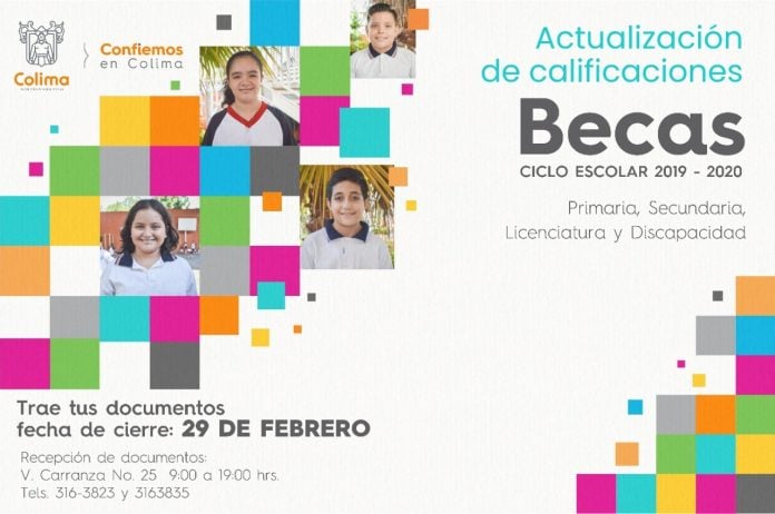 Ayuntamiento de Colima invita a beneficiarios de becas municipales a actualizar calificaciones