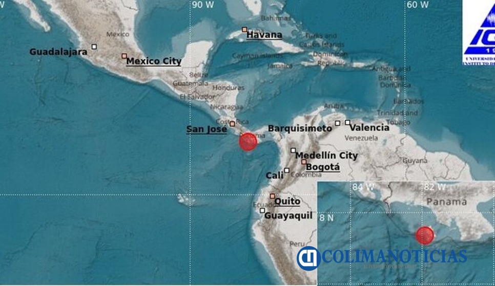 Se registra sismo en Panamá Colima Noticias