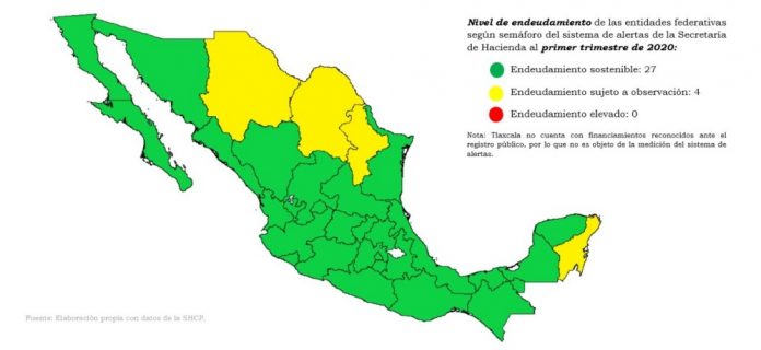 Ubica SHCP a Colima en nivel de endeudamiento sostenible