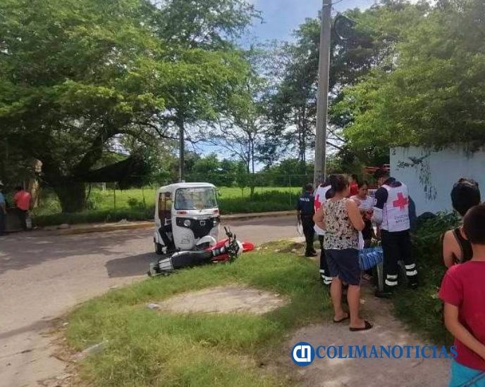 mototaxi choca en Manzanillo
