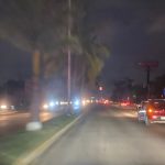 bulevar Manzanillo de noche sin luz