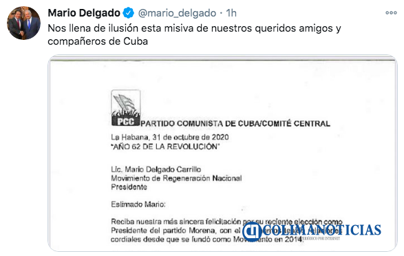 Mario Delgado es felicitado por Cuba