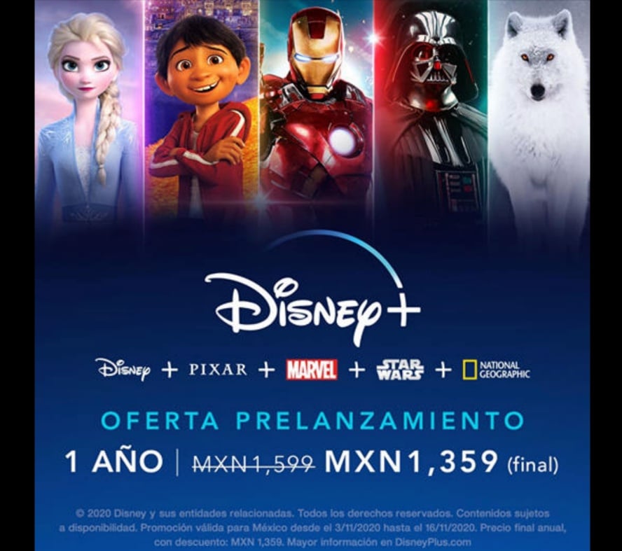 Revelan precios de Disney Plus en México; anuncian ‘oferta de