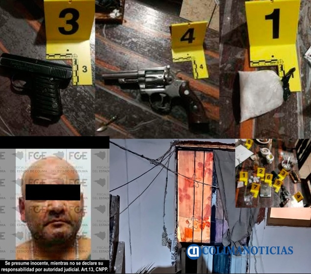 FGE asegura armas y droga en cateo