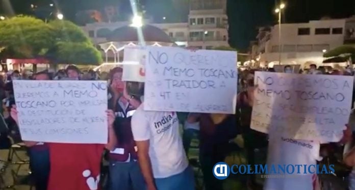 Evento de morena en Manzanillo se manifestaron
