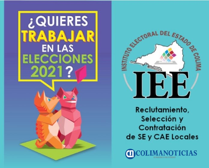 Ofrece IEE Colima trabajo como Supervisor:a Electoral y Capacitador:a Asistente Electoral