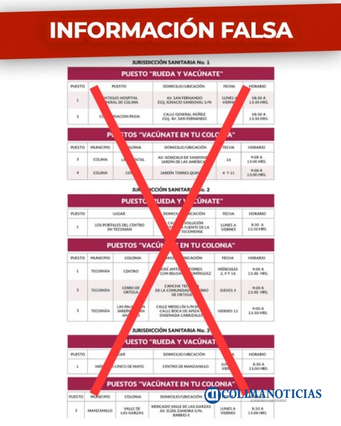 informacion falsa de vacunacion