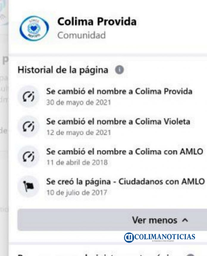 Facebook vinculado a Morena Colima ahora apoya a Mely