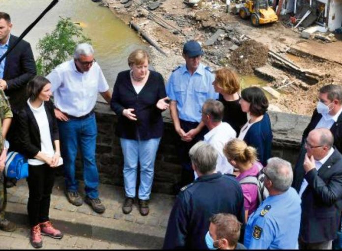 Merkel, en shock inundaciones alemania