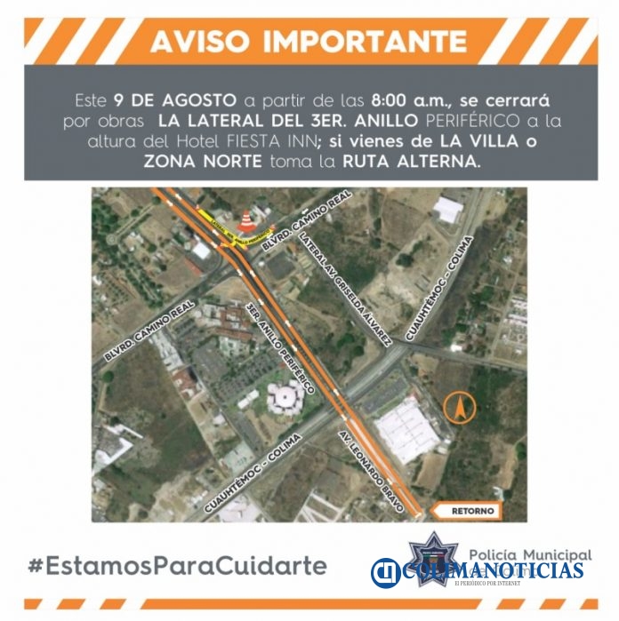 mapa obras de reparación en 3er Anillo Periférico2