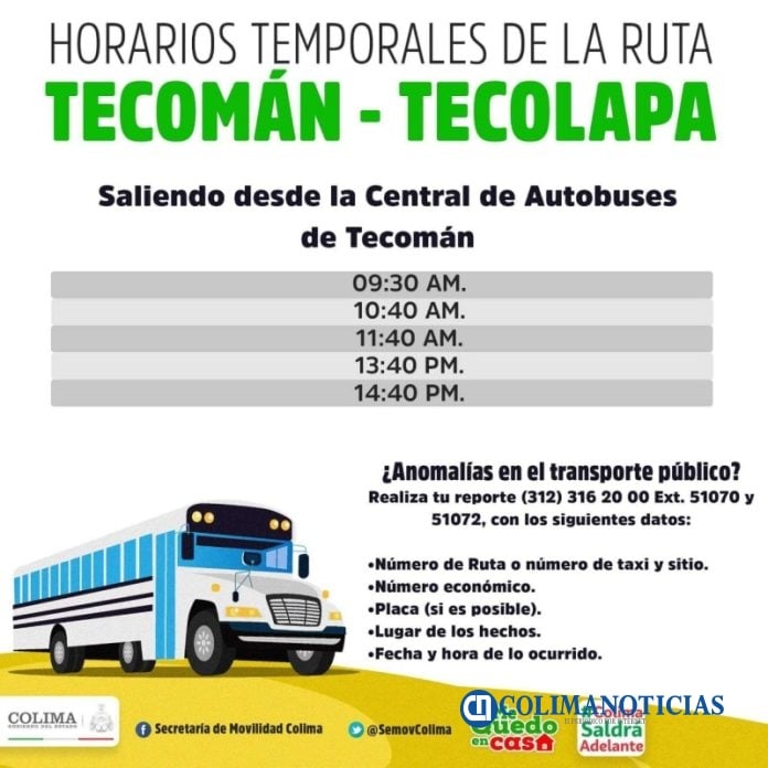horarios temporales tecolapa