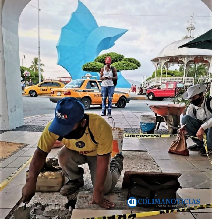 El mantenimiento del Centro de Manzanillo es una tarea permanente del Ayuntamiento