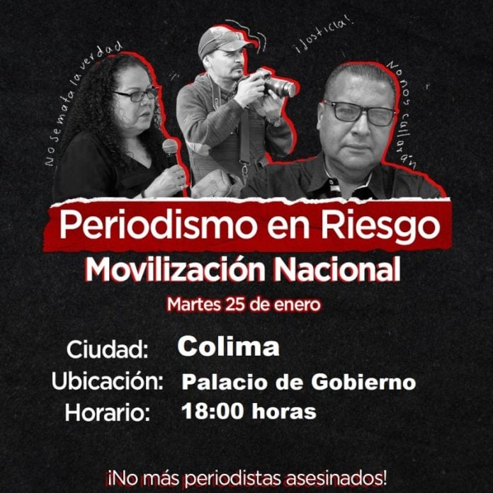 Agrupaciones de periodistas colimenses se suman a protesta nacional por asesinato de comunicadores