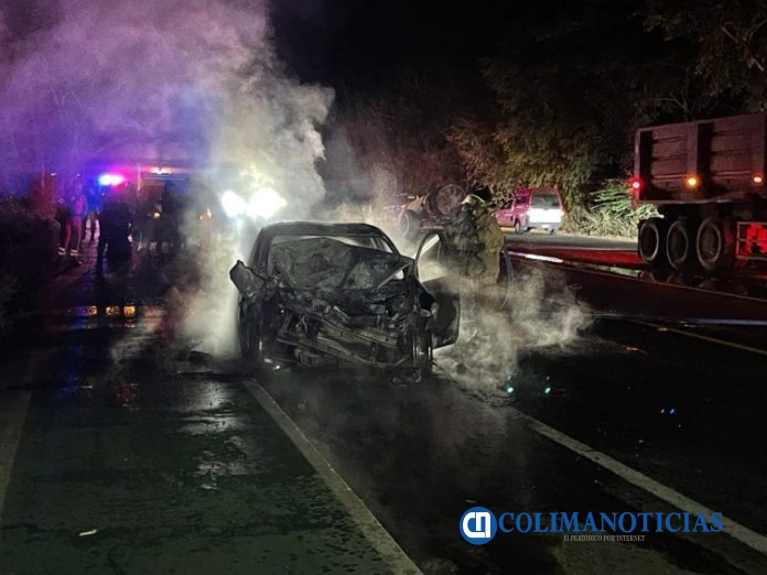 incendio de carro al chocar