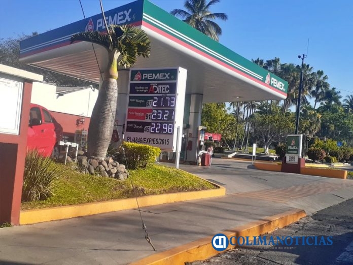 Los precios de la gasolina Magna en Colima por alcanzar los 22 pesos por litro
