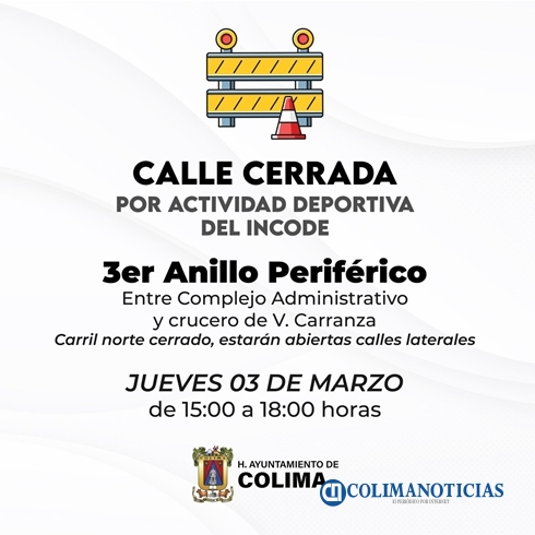 anuncia cierre de calle