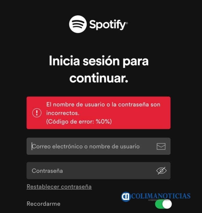 error spotify