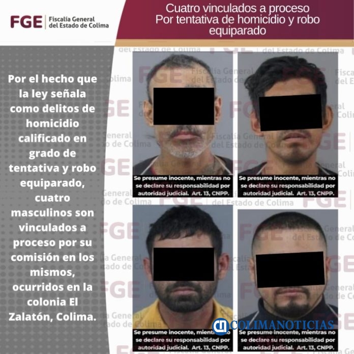 Cuatro vinculados a proceso por tentativa de homicidio y robo equiparado